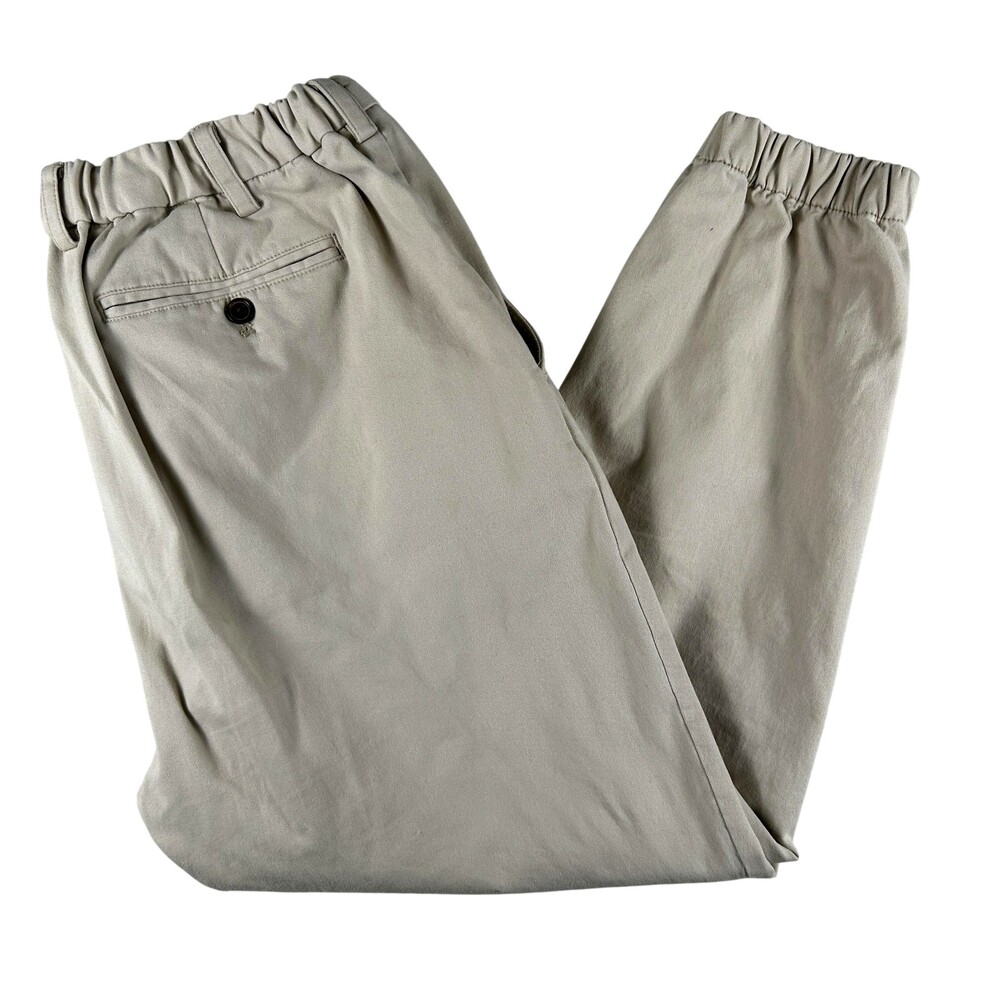 Brooks Brothers Pants Mens 38x28 Beige Jogger Elastic Waist Cuffed Stretch